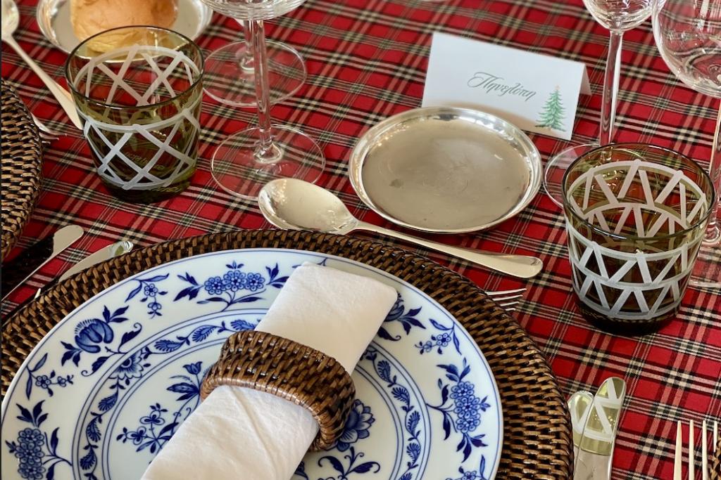 Bleu blanc plate set - Image 2
