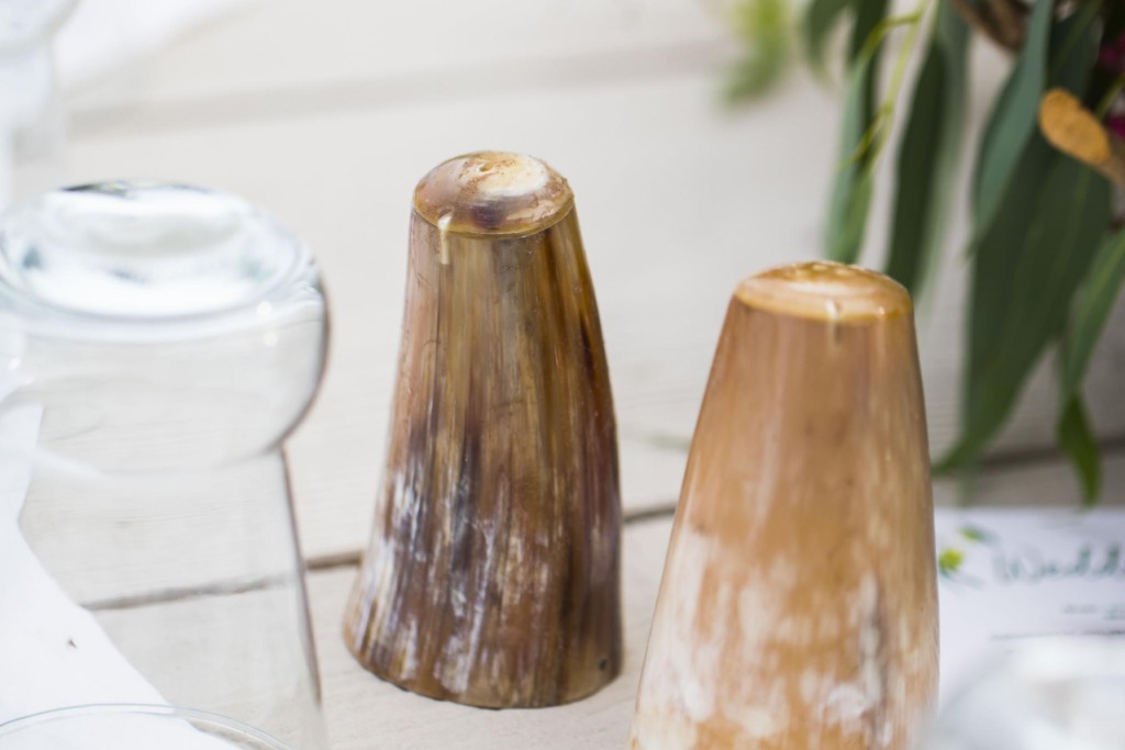 Horn salt & pepper set - Image 1