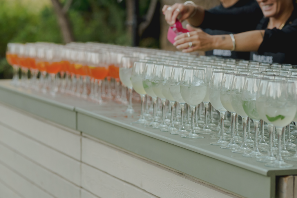 Wooden bar with olive green top - Image 1